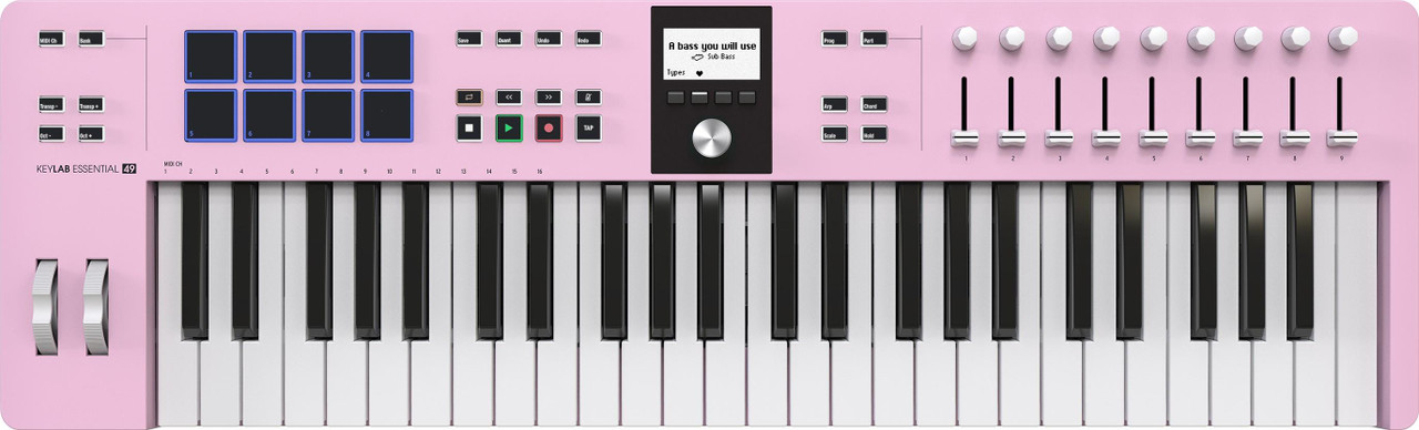 Arturia KeyLab Essential 49 MK3 Rose Quartz MIDI Keyboard & Controller - Image 4