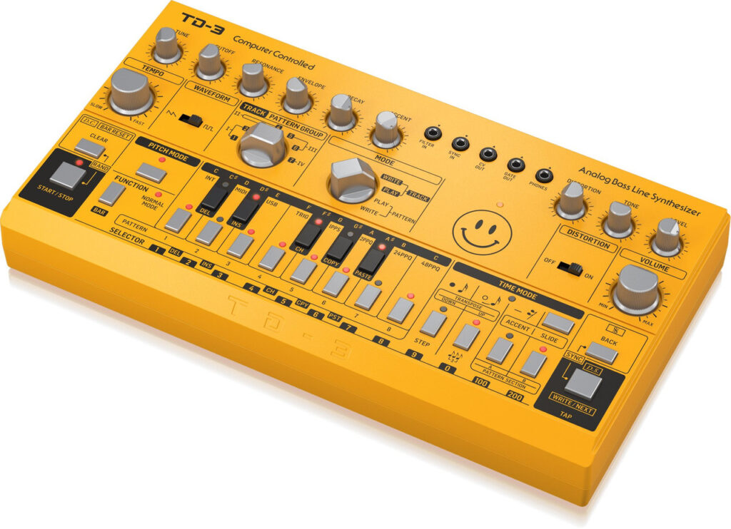 Behringer TD-3 Analogue Bass Line Synthesizer in Yellow