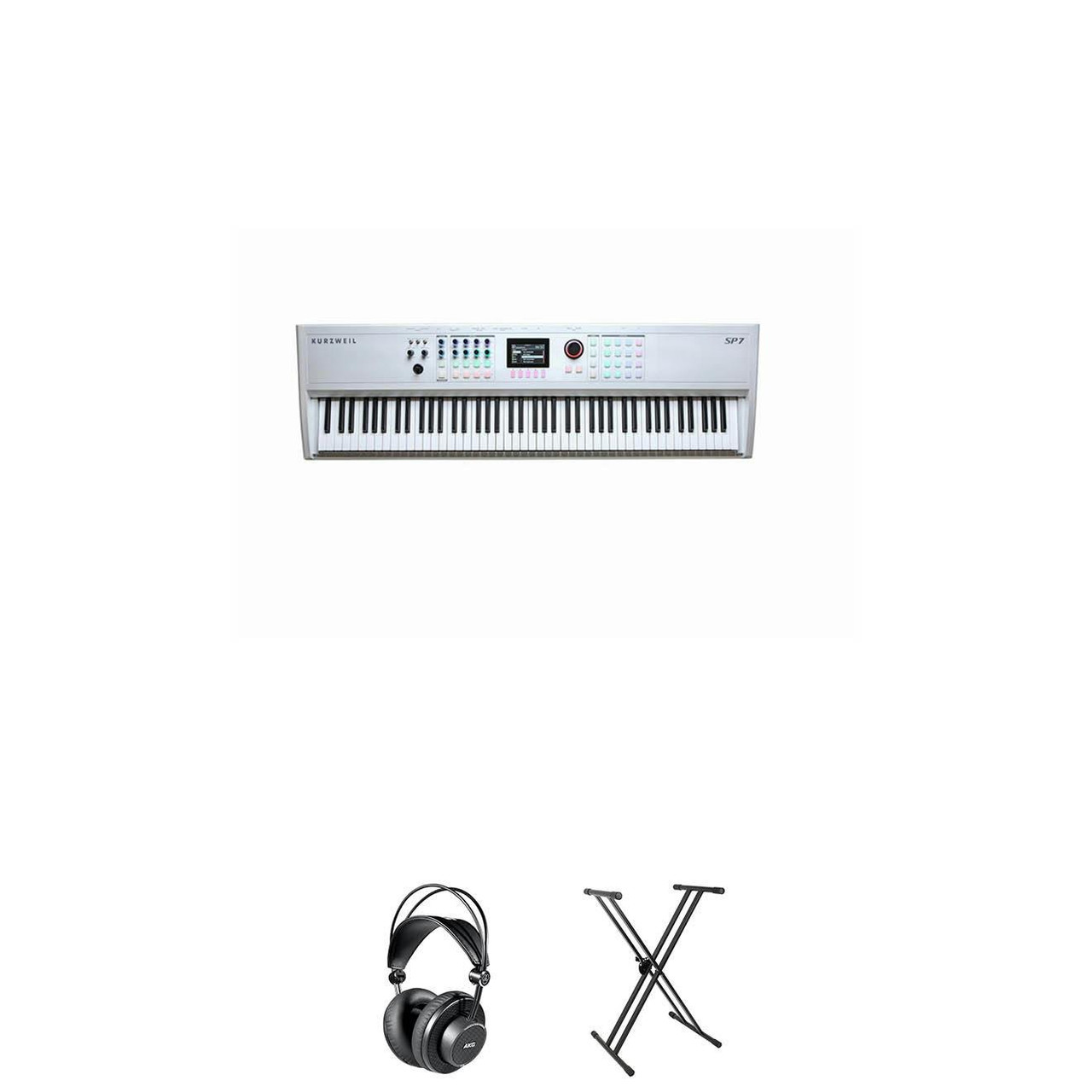Kurzweil SP7 88 Note Stage Piano in White with Stand and Headphones - Image 4