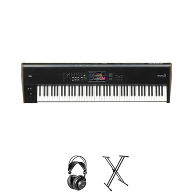 Korg Nautilus 88 After Touch Synth Workstation Bundle with Stand and Headphones