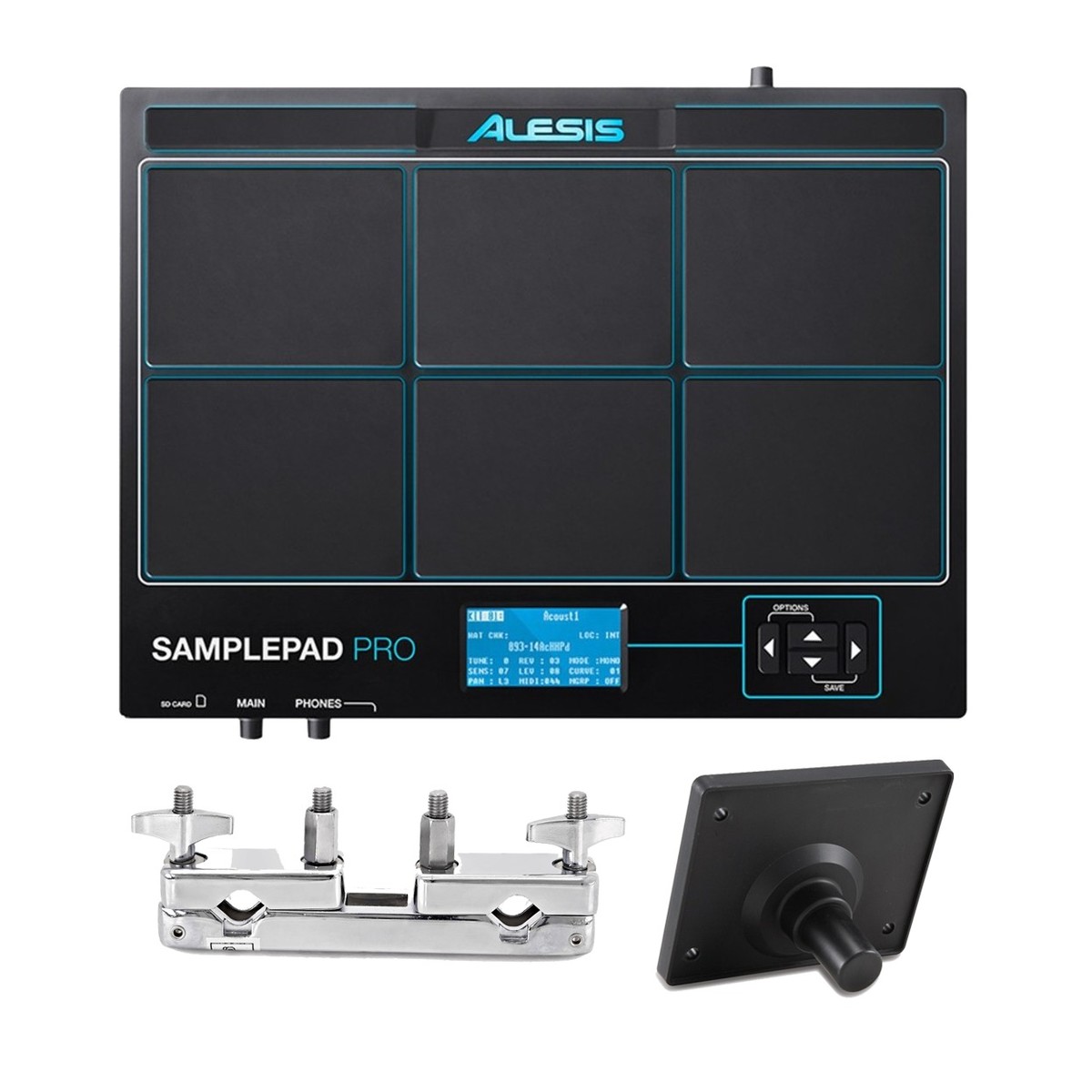 Alesis SamplePad Pro with Module Mount and Multi-Clamp