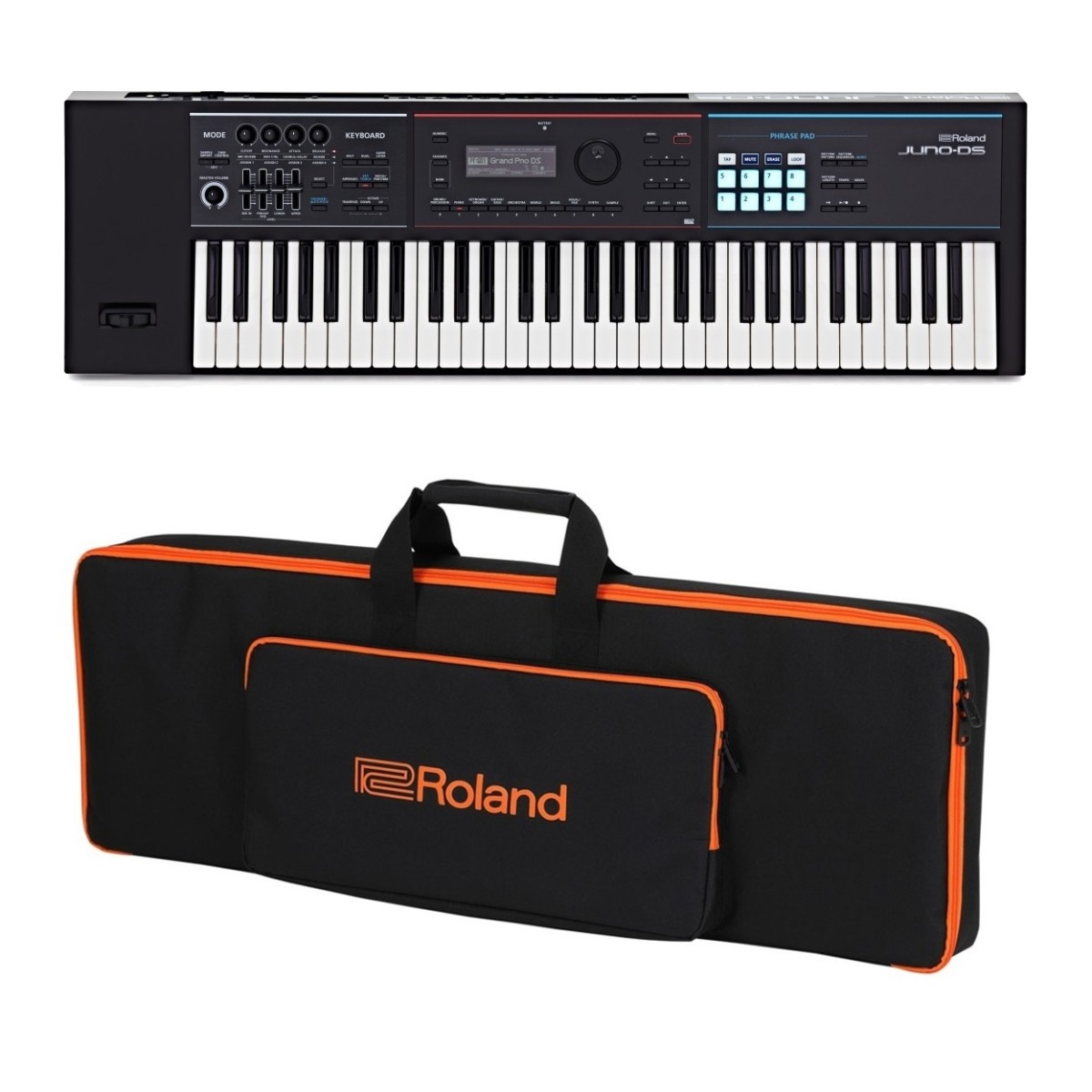 Roland Juno D-6 61 Key Portable Synthesizer with Bag