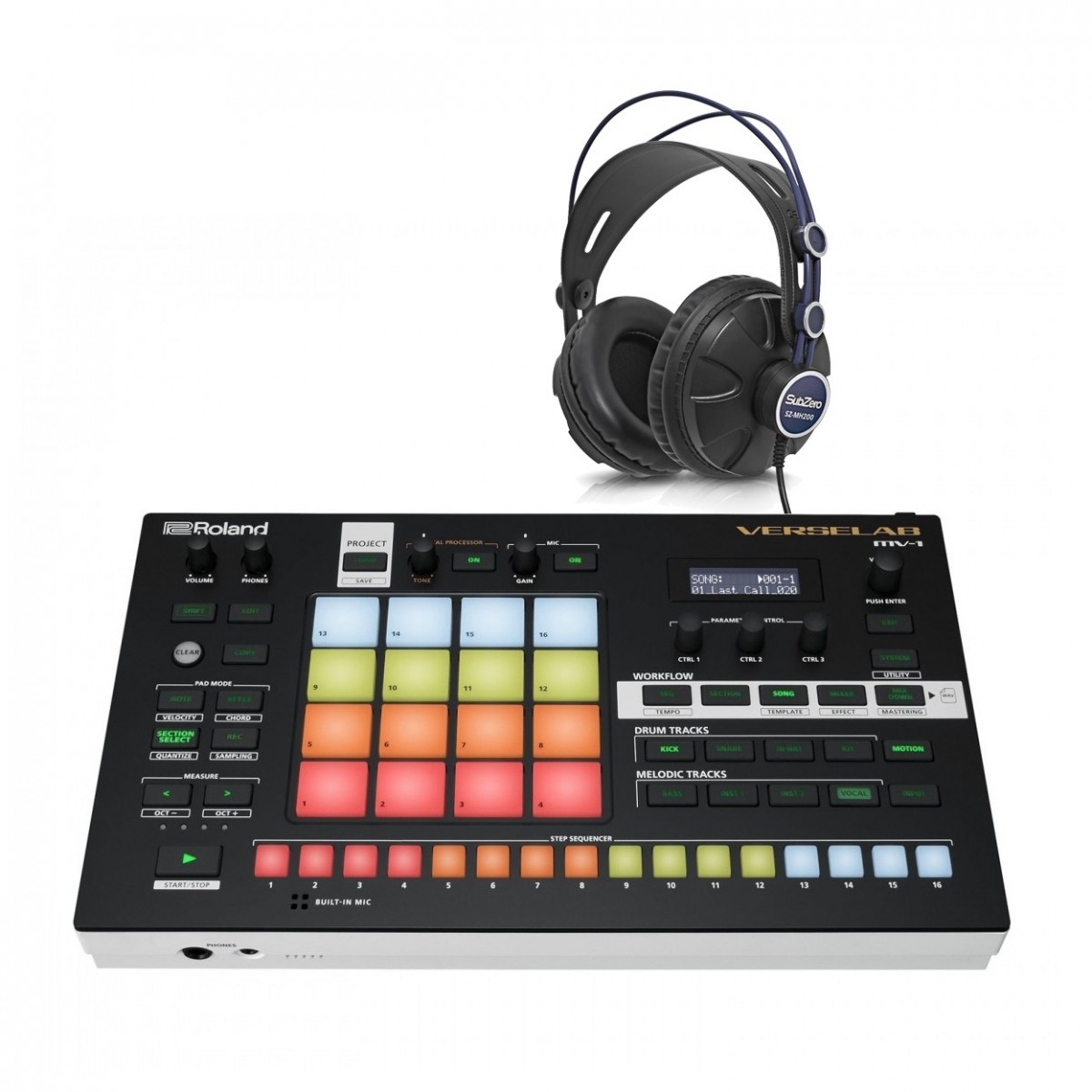 Roland MV-1 Verselab Production Studio with SubZero MH200 Headphones