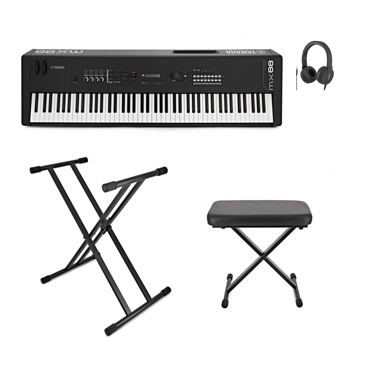 Yamaha MX88 Music Production Synthesizer Package Black