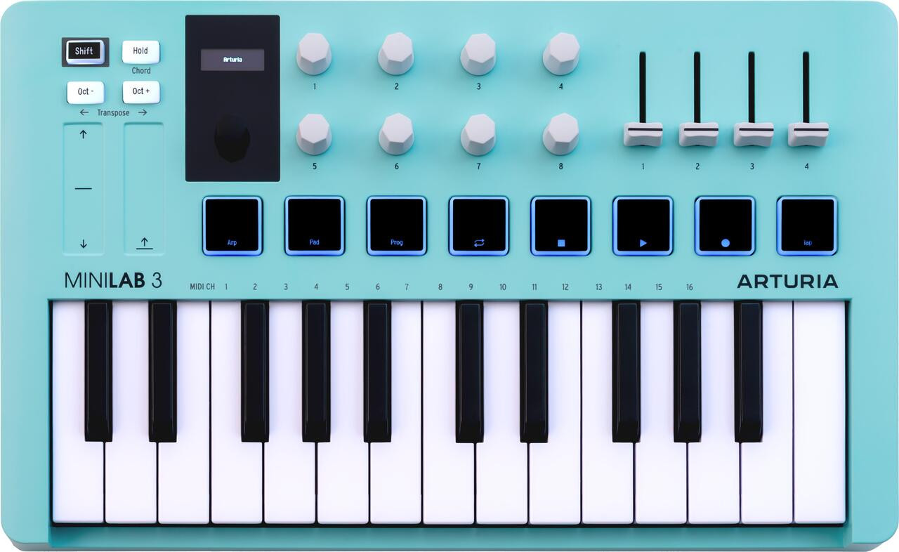 Arturia MiniLab 3 Aquamarine MIDI Keyboard & Controller