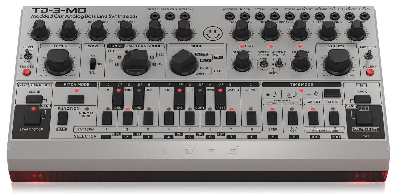 Behringer TD-3-MO-SR “Modded Out” Analog Bass Line Synthesizer in Silver