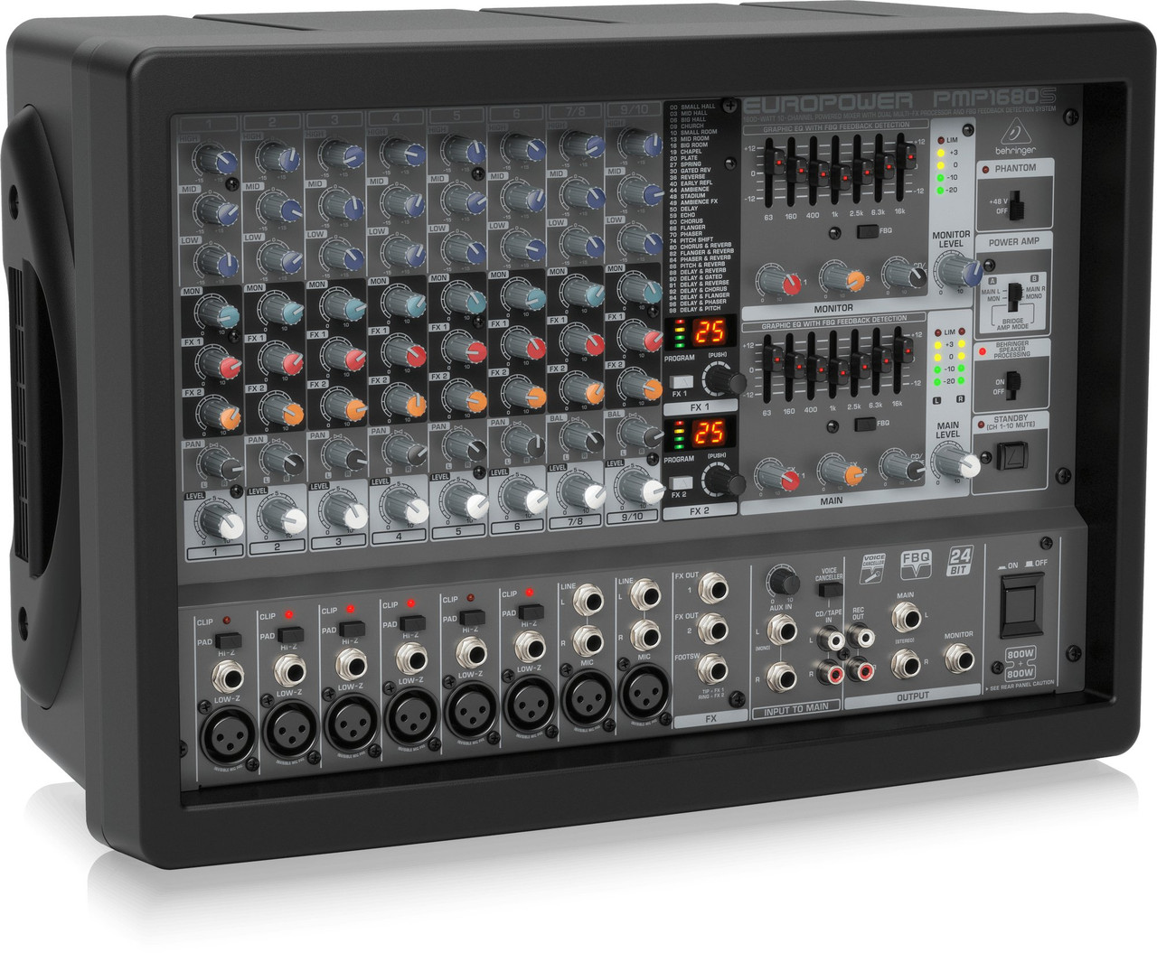 Behringer PMP1680S 1600-Watt 10-Channel Powered Mixer with Dual Multi-FX Processor