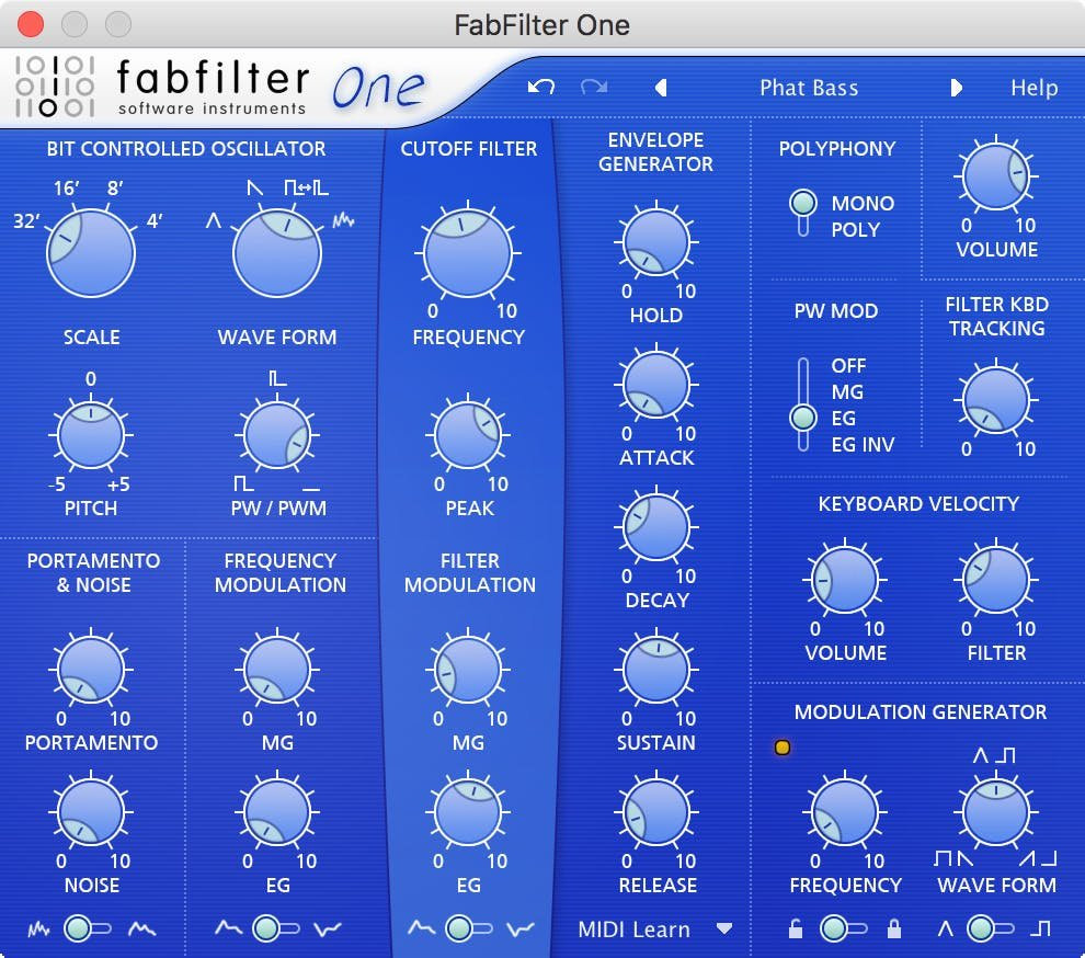 FabFilter One Simple Synthesiser Plugin