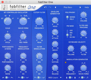 FabFilter One Simple Synthesiser Plugin