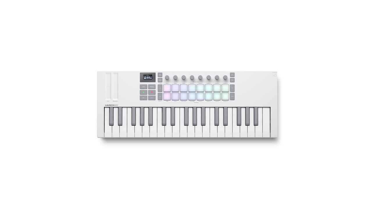 Novation Launchkey Mini 37 MK4 MIDI Keyboard & Controller in White