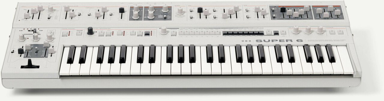 UDO Super 6 - 12 Voice Binaural Analogue Hybrid Synthesizer in White