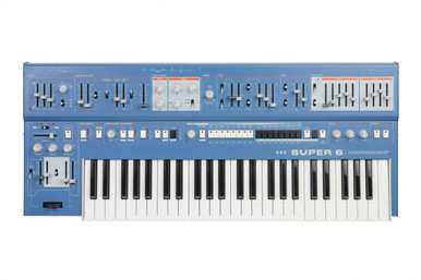 UDO Super 6 - 12 Voice Binaural Analogue Hybrid Synthesizer in Blue