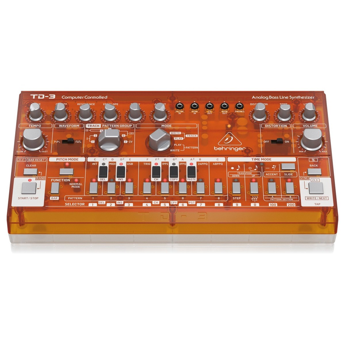 Behringer TD-3 Analog Bass Line Synthesizer Transparent Orange - Image 2