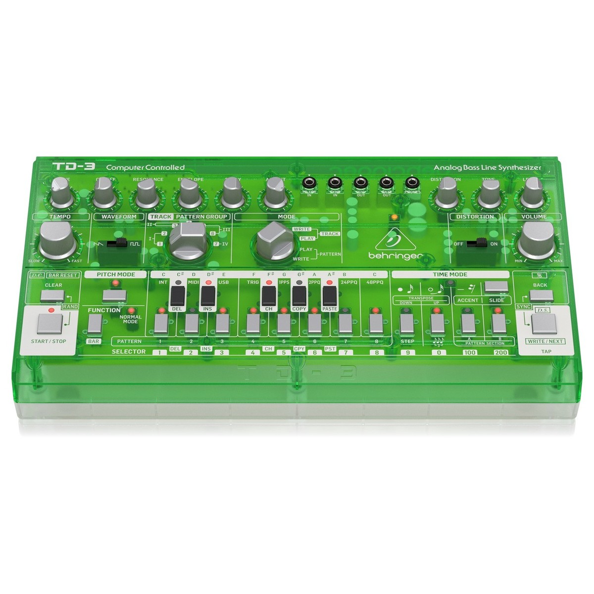 Behringer TD-3 Analog Bass Line Synthesizer Transparent Green - Image 2