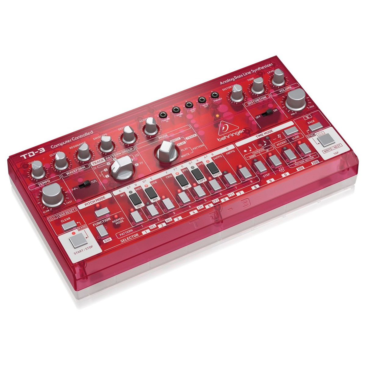 Behringer TD-3 Analog Bass Line Synthesizer Transparent Red - Image 2