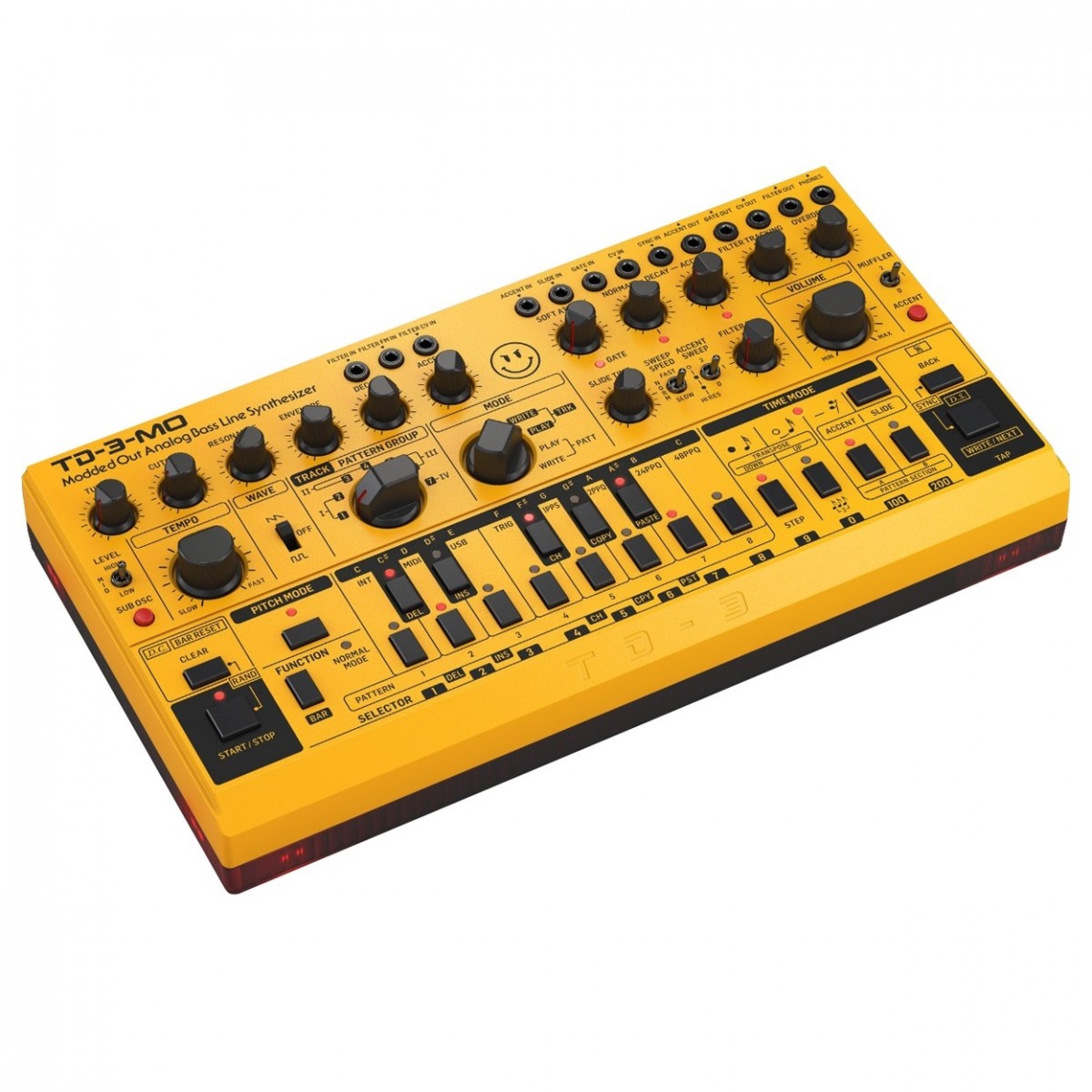 Behringer TD-3-MO Modded Out Analogue Bass Line Synthesizer Yellow - Image 3
