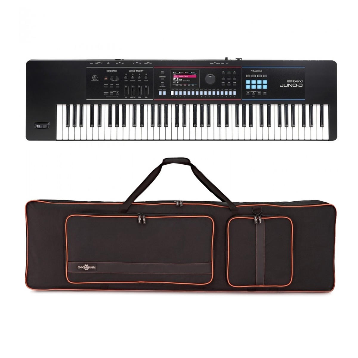 Roland Juno D-7 76 Key Portable Synthesizer with Bag - Image 1