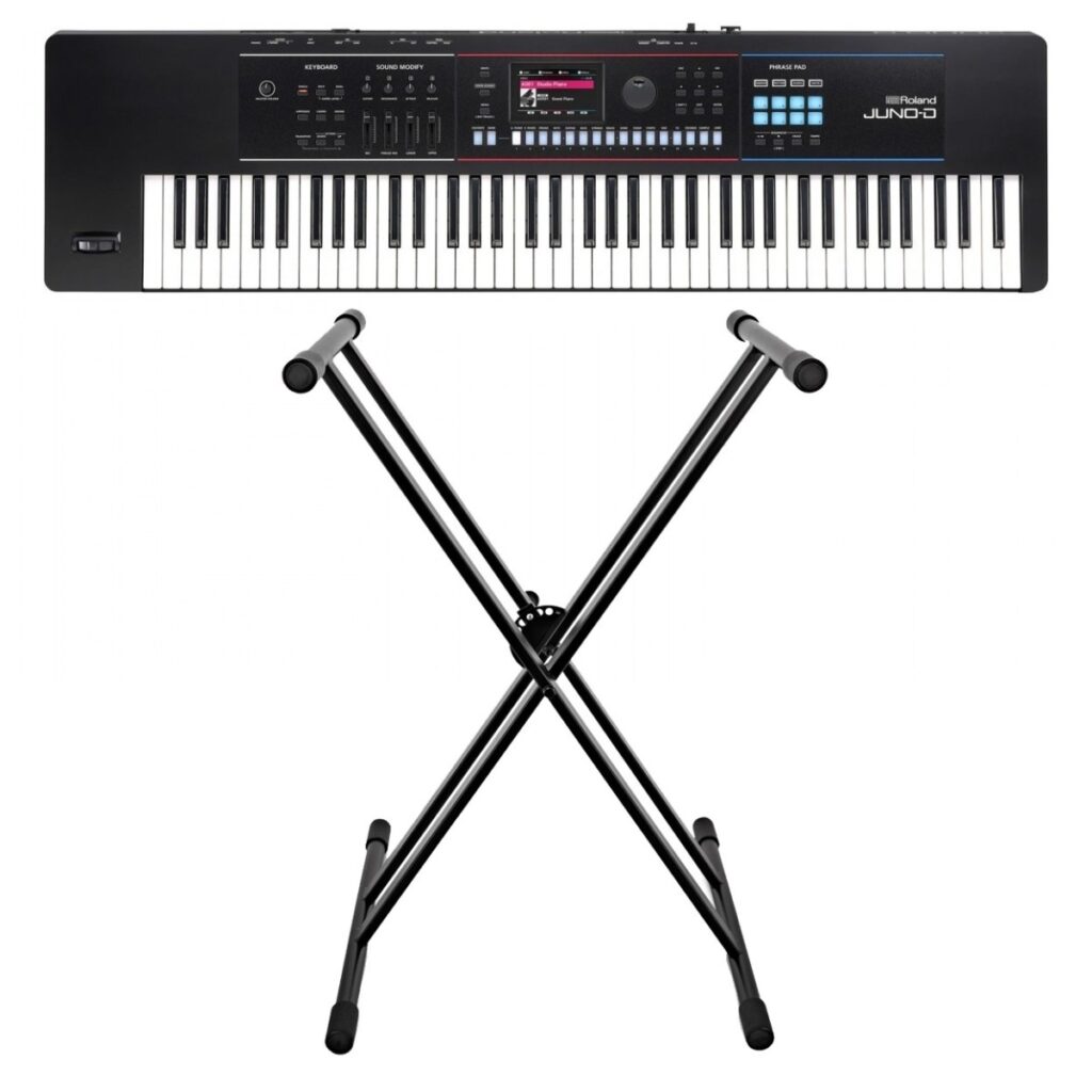 Roland Juno D-7 76 Key Portable Synthesizer with Stand