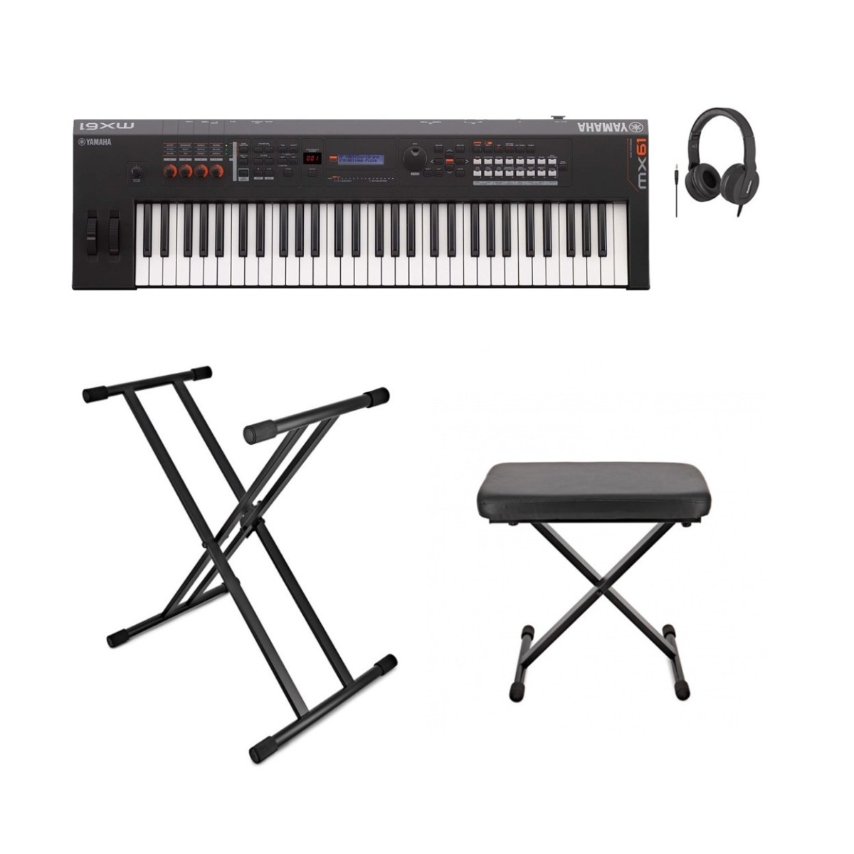 Yamaha MX61 II Music Production Synthesizer Package Black