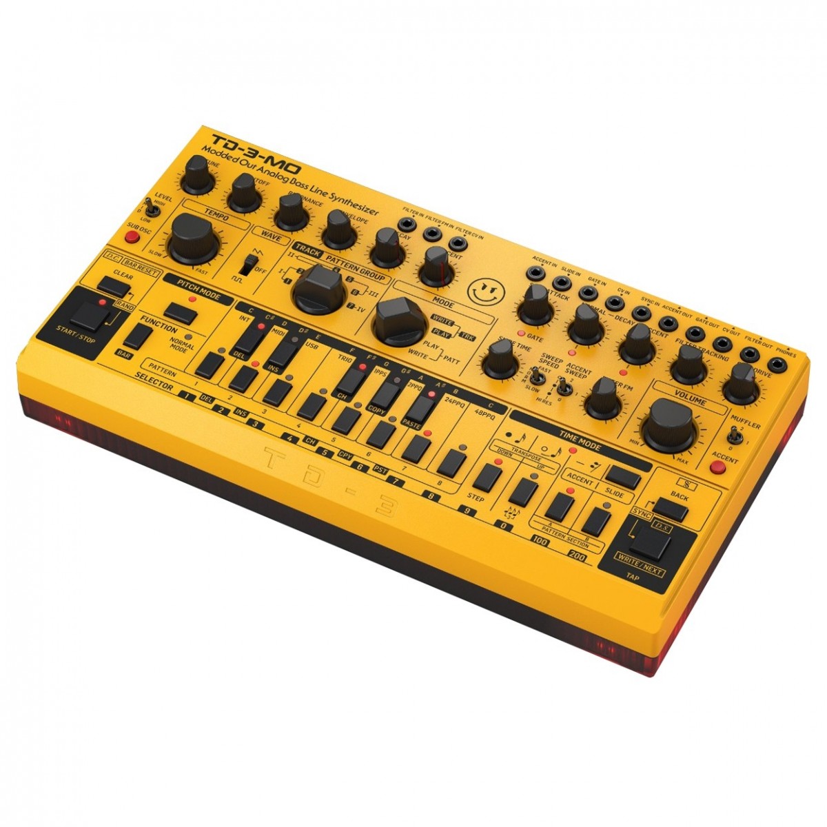 Behringer TD-3-MO Modded Out Analogue Bass Line Synthesizer Yellow - Image 2