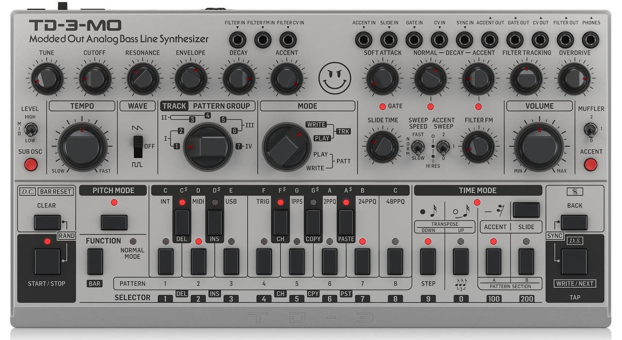 B Stock : Behringer TD-3-MO-SR Modded Out Analogue Bass Line Synthesizer in Silver - 016 - Image 1