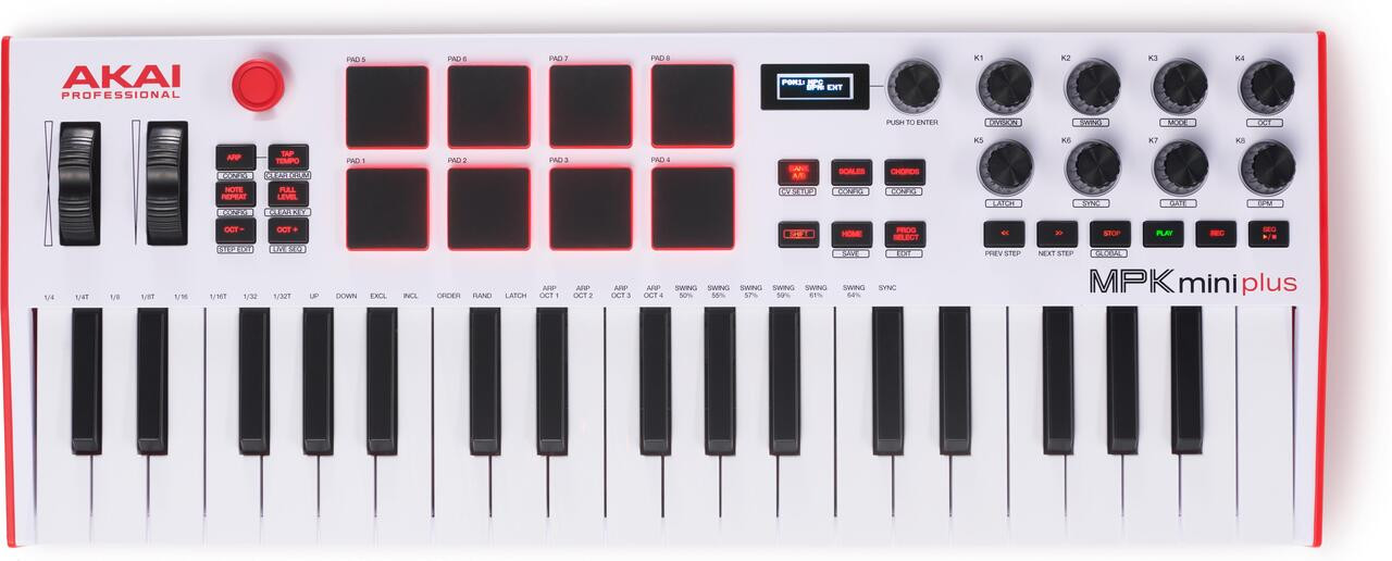 Akai MPK Mini Plus Controller Keyboard In WHITE
