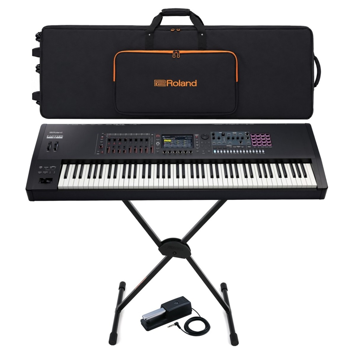Roland Fantom-8 EX 88-Key Synthesizer Keyboard Bundle