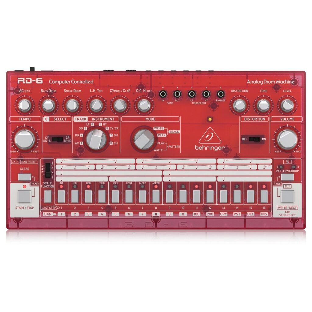Behringer RD-6 Drum Machine Transparent Red