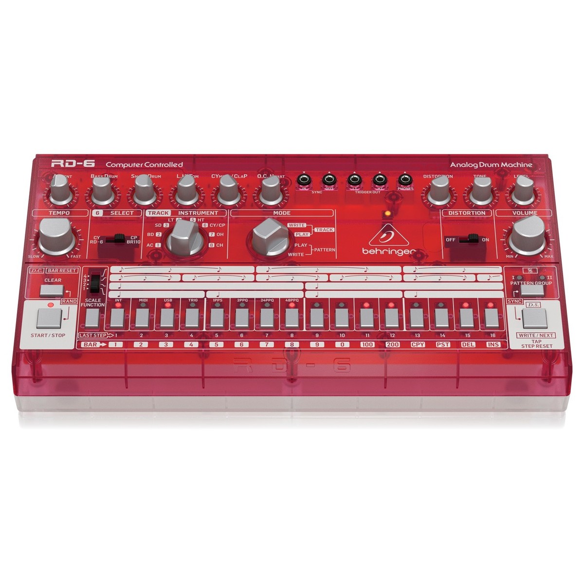 Behringer RD-6 Drum Machine Transparent Red - Image 4