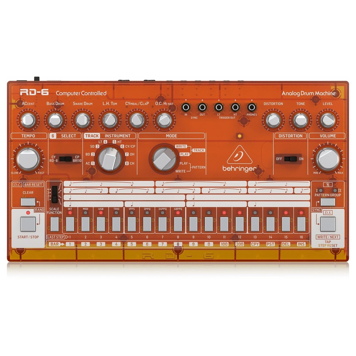 Behringer RD-6 Drum Machine Transparent Orange - Image 1