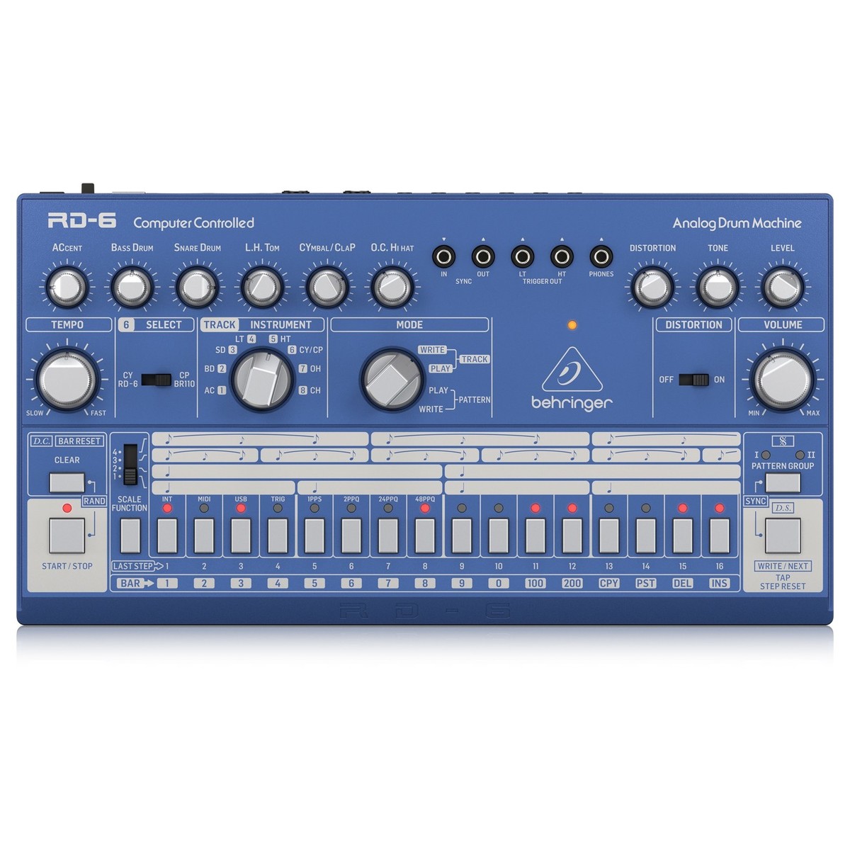 Behringer RD-6 Drum Machine Blue - Image 1