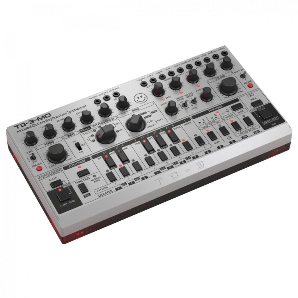 Behringer TD-3-MO Modded Out Analogue Bass Line Synthesizer Silver
