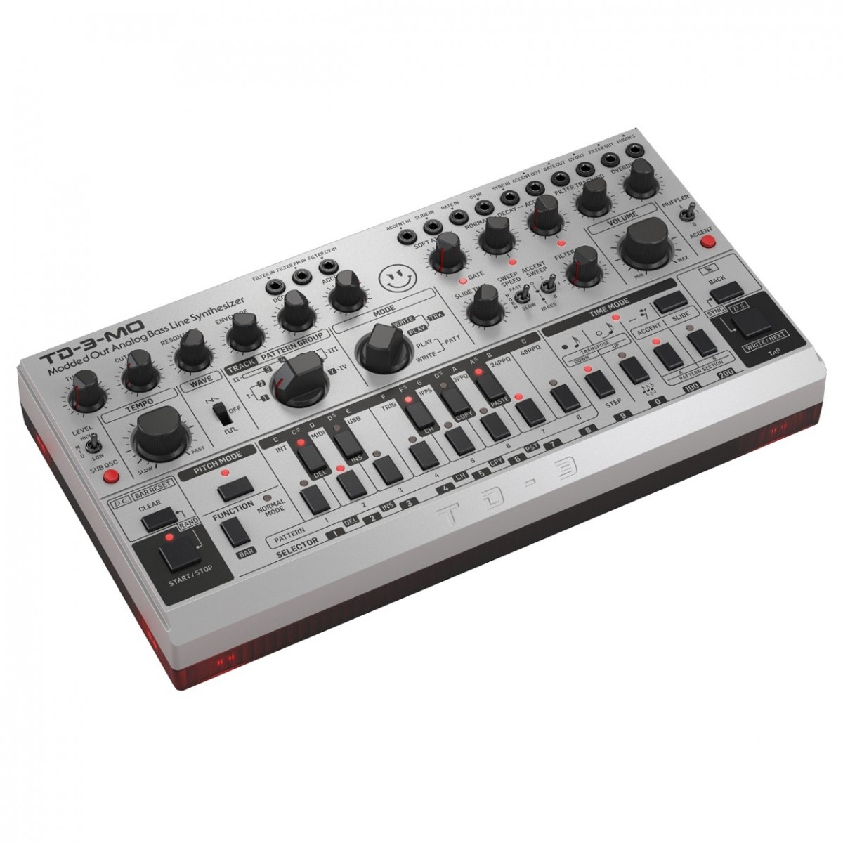Behringer TD-3-MO Modded Out Analogue Bass Line Synthesizer Silver - Image 3
