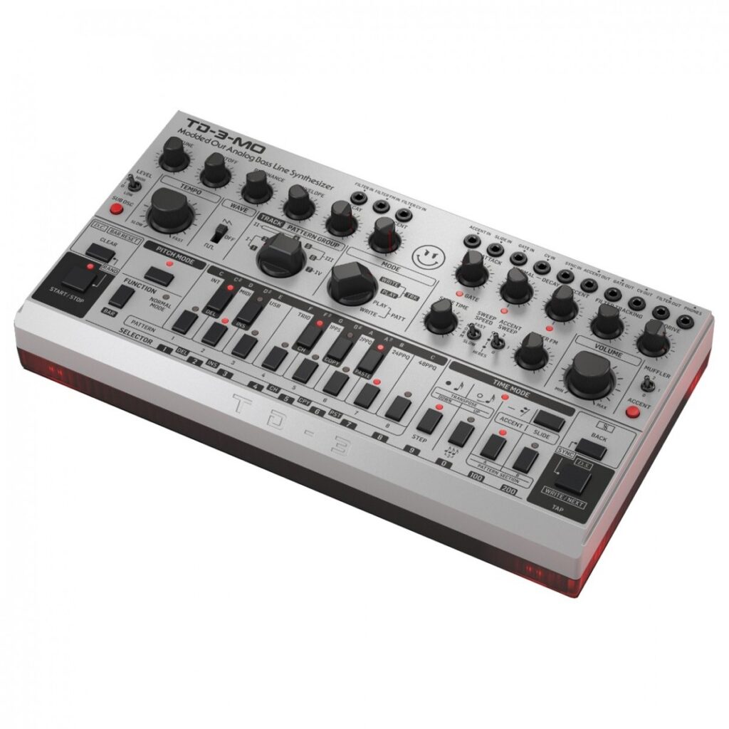 Behringer TD-3-MO Modded Out Analogue Bass Line Synthesizer Silver