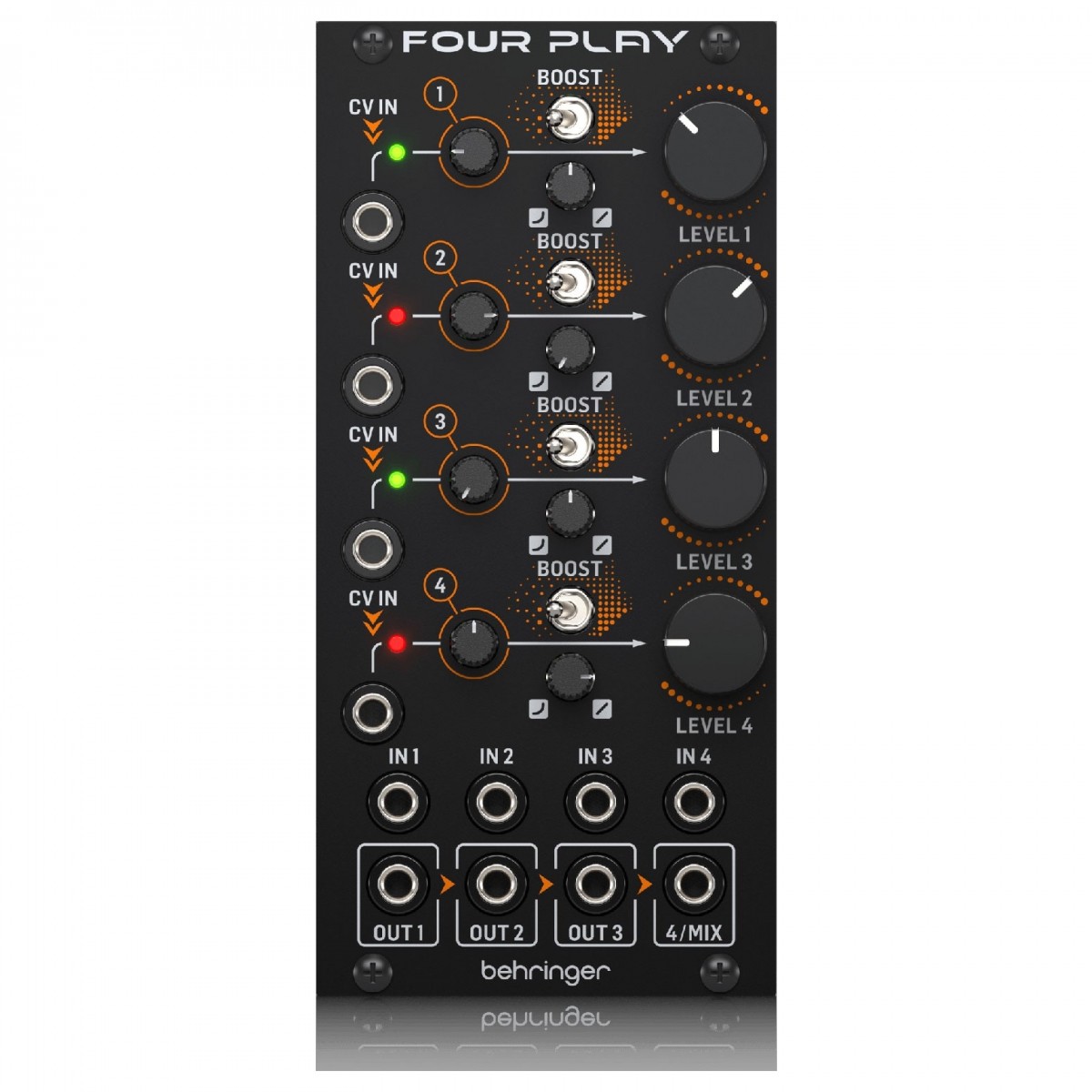 Behringer FOUR PLAY Quad Voltage Controlled Amplifiers & Mixer Module - Image 1