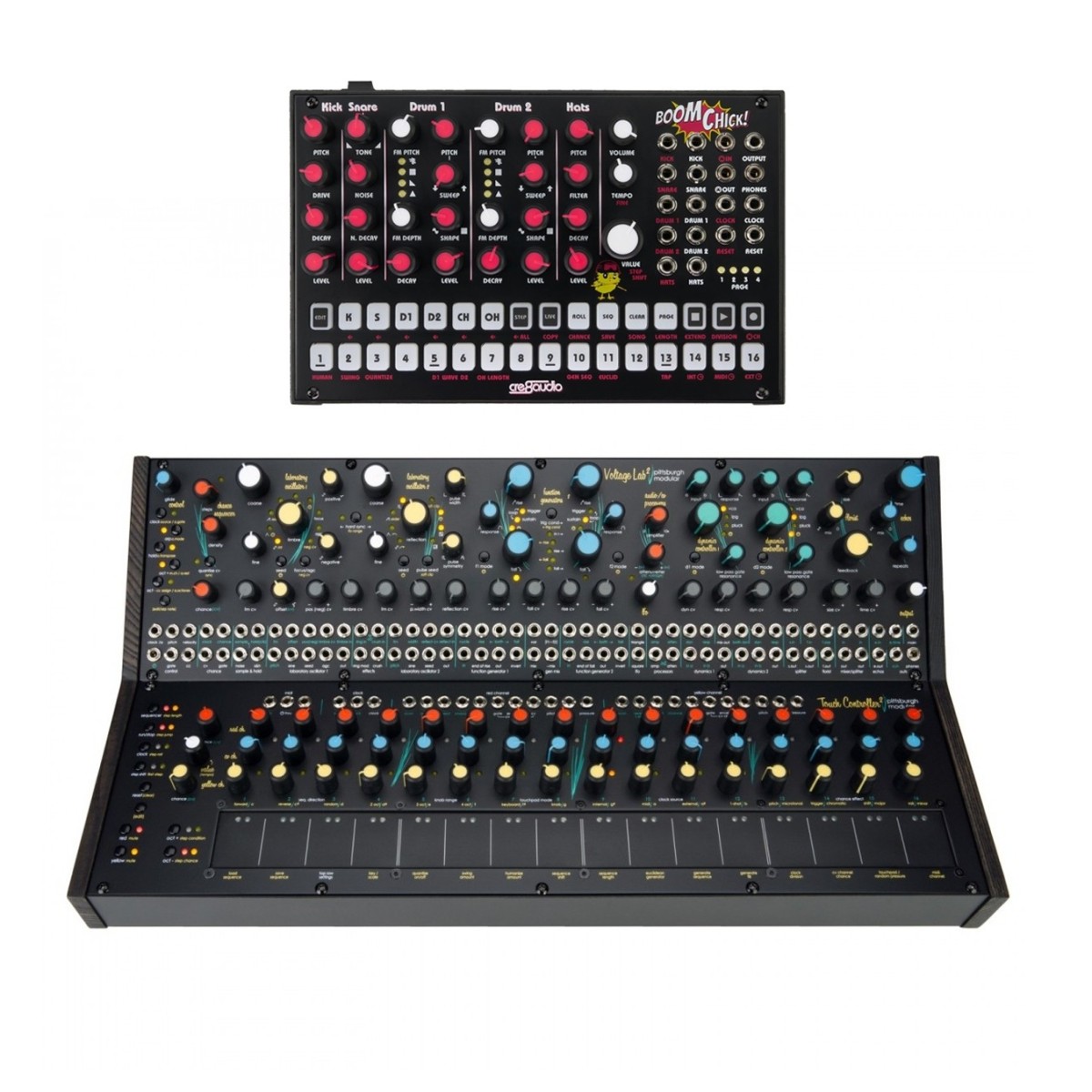 Pittsburgh Modular Voltage Lab 2 with the Cre8audio Boom Chick Drum Machine - Image 1