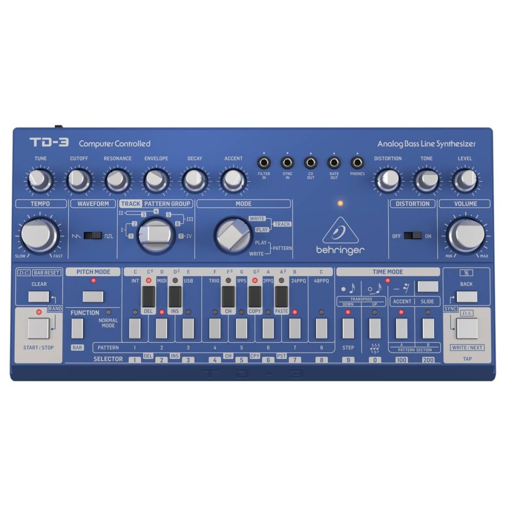 Behringer TD-3-BU Analog Bass Line Synthesizer Blue