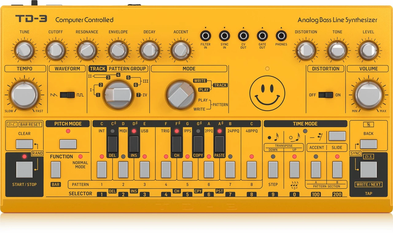B Stock : Behringer TD-3 Analogue Bass Line Synthesizer in Yellow - 011 - Image 1